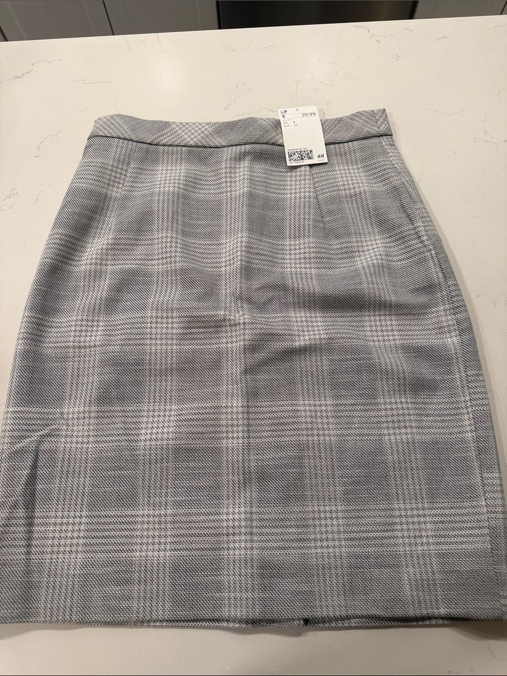 H&M Gray Plaid Pencil Skirt